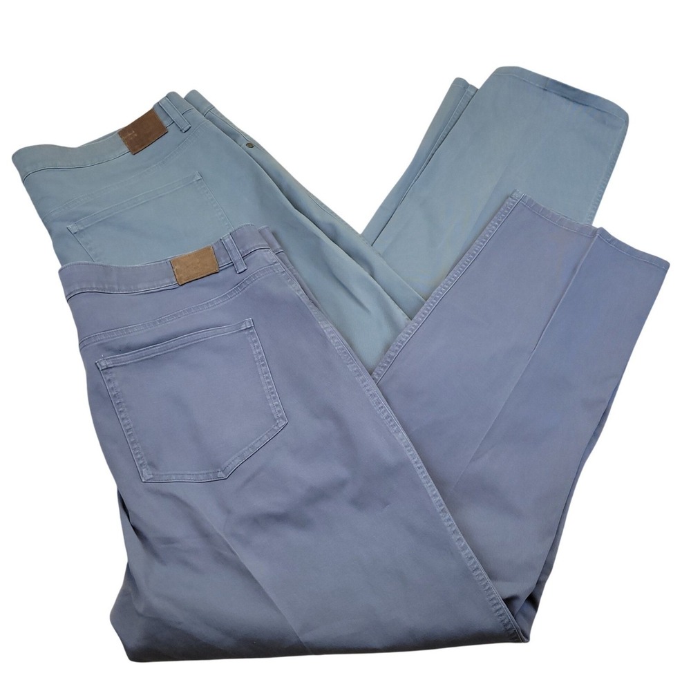 Lot of 2 ROWM Mens Chino 40x32 Khaki Pants Light Blue damaged